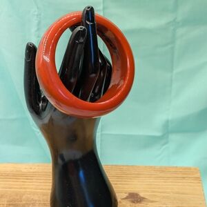 Bold Red Bangle Bracelets Vtg